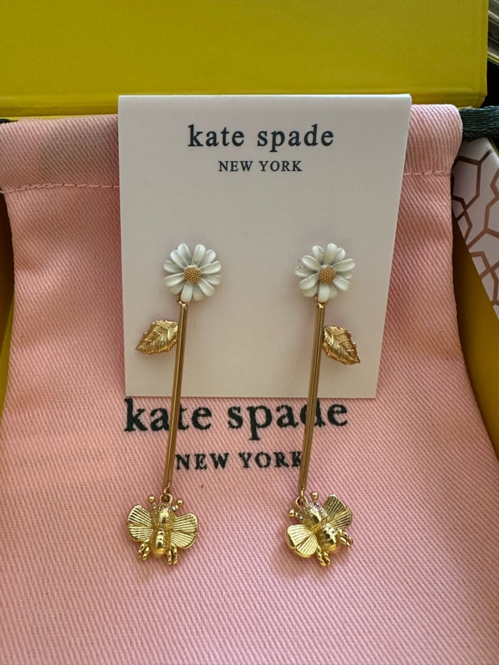 Kate Spade all abuzz bee linear earrings NEW